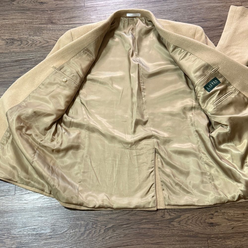 Vintage Lauren Ralph Lauren 100% Camel Hair Men's Tan Blazer Sports Coat 46R - Picture 9 of 11
